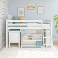 Twin Low Loft Bed With Desk & Bookcases