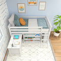 Twin Low Loft Bed With Desk & Bookcases