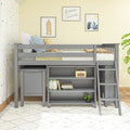 Twin Low Loft Bed With Desk & Bookcases