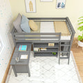 Twin Low Loft Bed With Desk & Bookcases