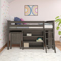 Twin Low Loft Bed With Desk & Bookcases