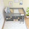 Twin Low Loft Bed With Bookcases