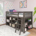 18-3B6B-151 : Loft Beds Twin-Size Low Loft With 3-Shelf Bookcase & 6-Shelf Bookcase, Clay