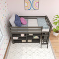 Twin Low Loft Bed With Bookcases