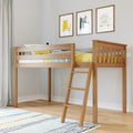 180212-007 : Loft Beds Twin-Size Low Loft, Pecan