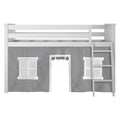 Twin Low Loft Bed With Curtain