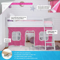 Twin Low Loft Bed With Curtain