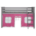 Twin Low Loft Bed With Curtain