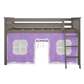 Twin Low Loft Bed With Curtain