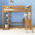 Twin Loft Bed With Bookcase & Desk