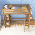 Twin Loft Bed With Bookcase & Desk