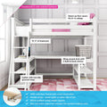 Twin Loft Bed With Wraparound Desk & Shelves