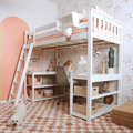 Twin Loft Bed With Wraparound Desk & Shelves