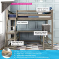 Twin Loft Bed With Wraparound Desk & Shelves