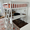 Full Loft Bed With Bookcase & Desk