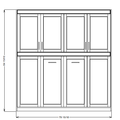 SINGLE/TWIN HORIZONTAL Bahama Shaker Panel Bed with cabinets above and without side cabinets