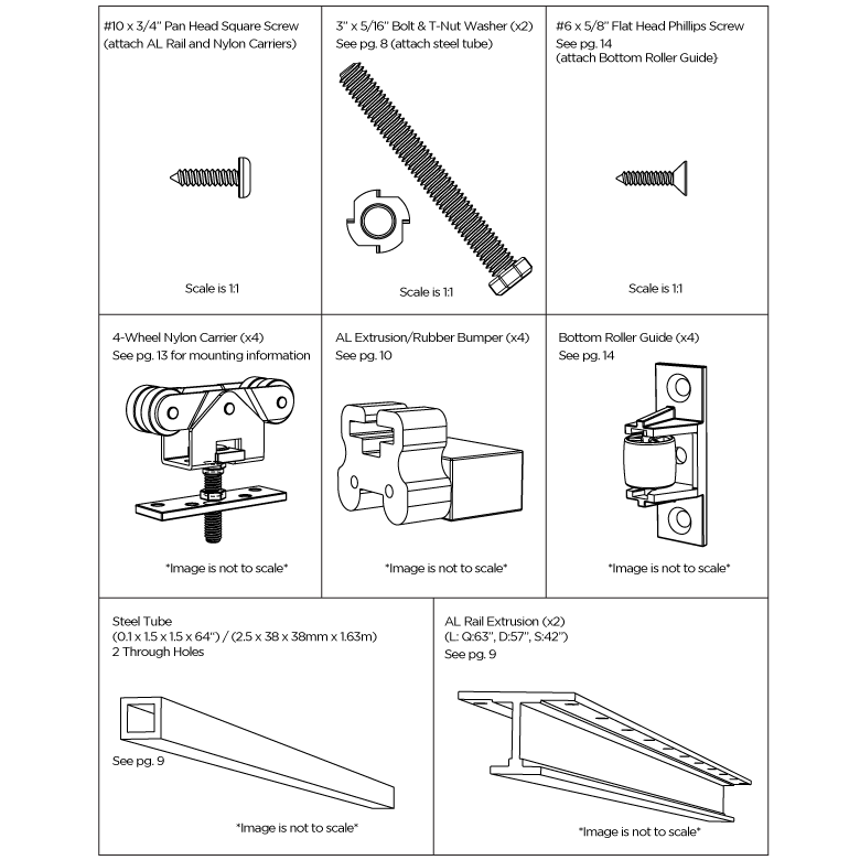 Sliding Book Case Hardware (BC-2)